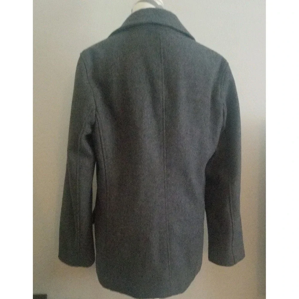 GAP Women Wool Blend Jacket Coat Peacoat Sz M Gray double breasted lined